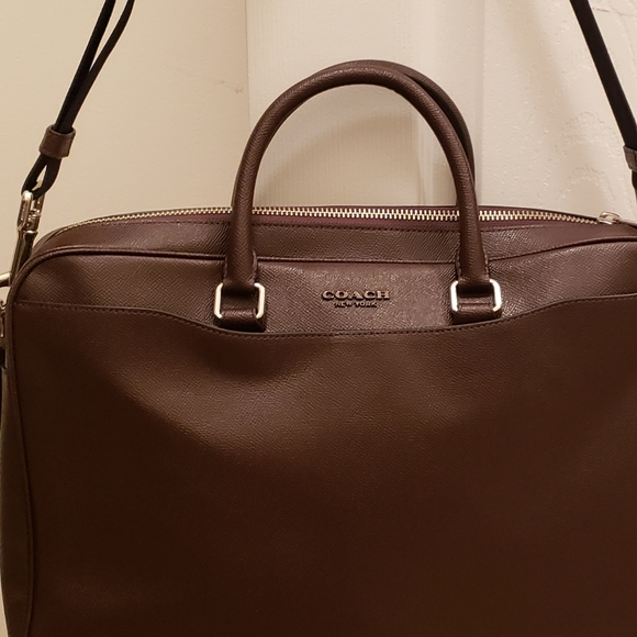 New Coach Dark Brown Beckett Leather Briefcase